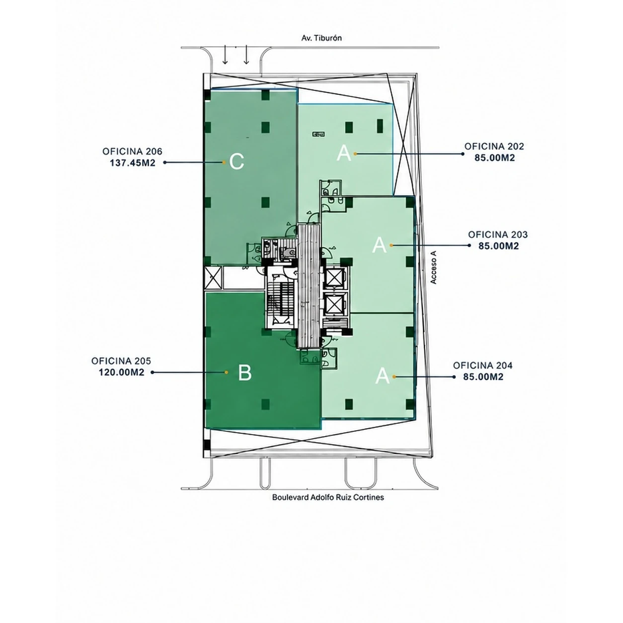 Plano del Nivel 2 · Oficina 205