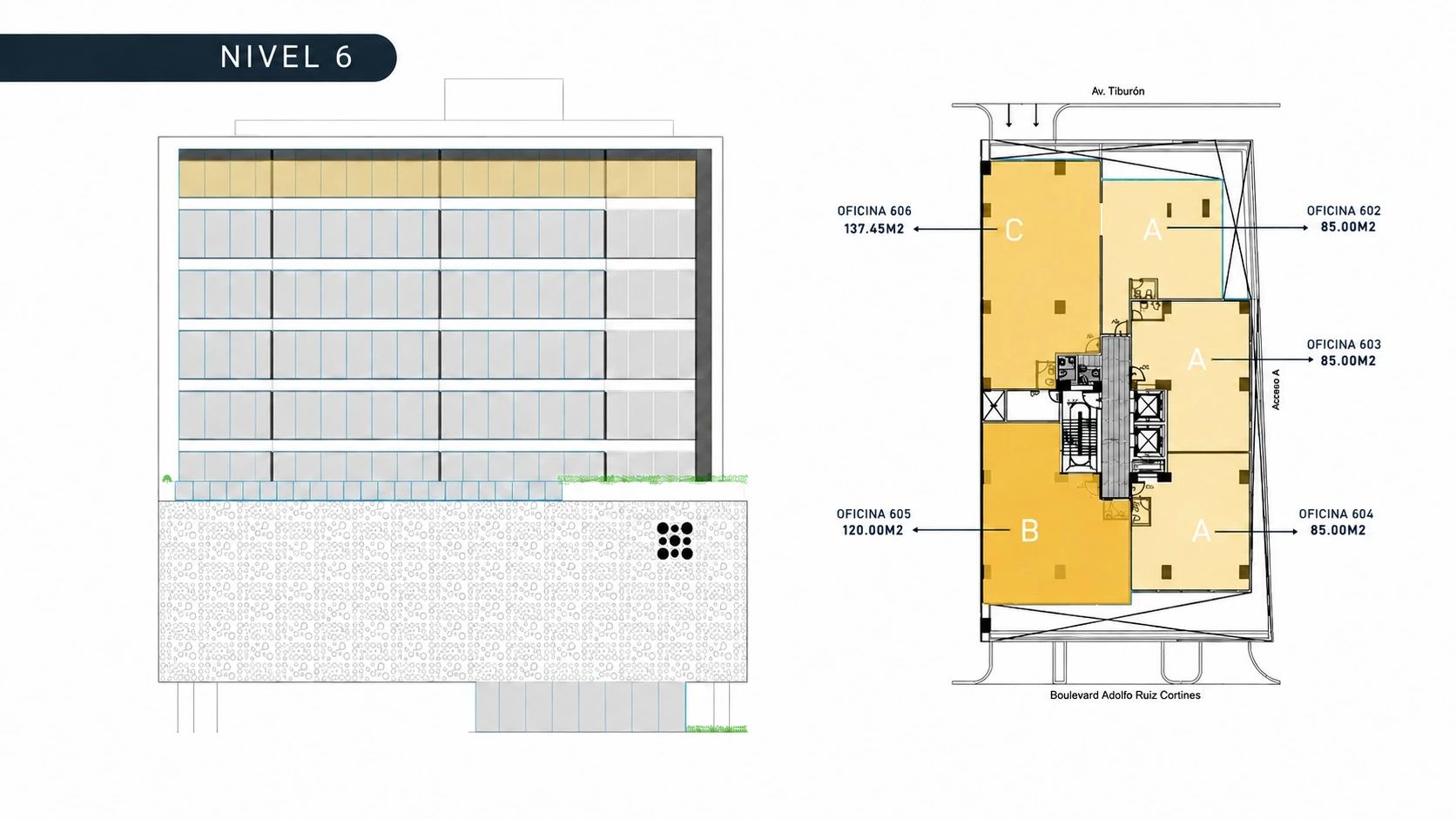 Plano del N6 · Corporativos en Torre Auro