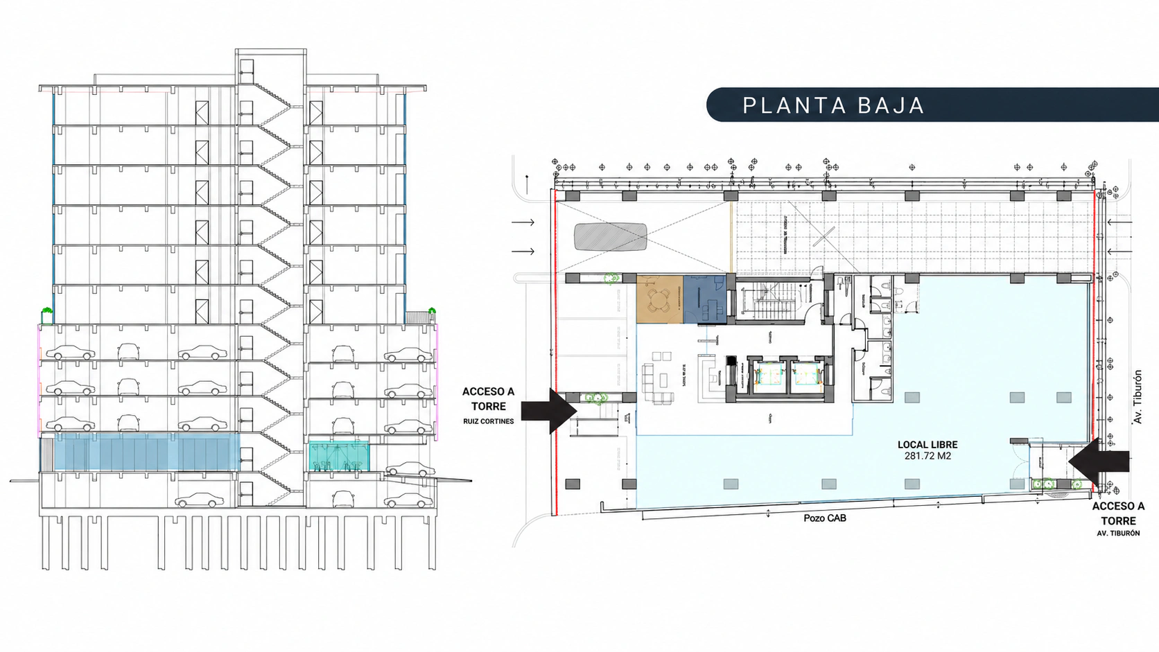 Plano de Planta Baja · Corporativo en Torre Auro